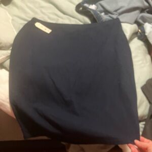 Comfy stretch casual Navy Blue Women's Skirt